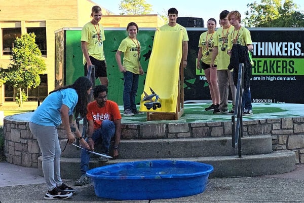 Campers participating in Flugtag